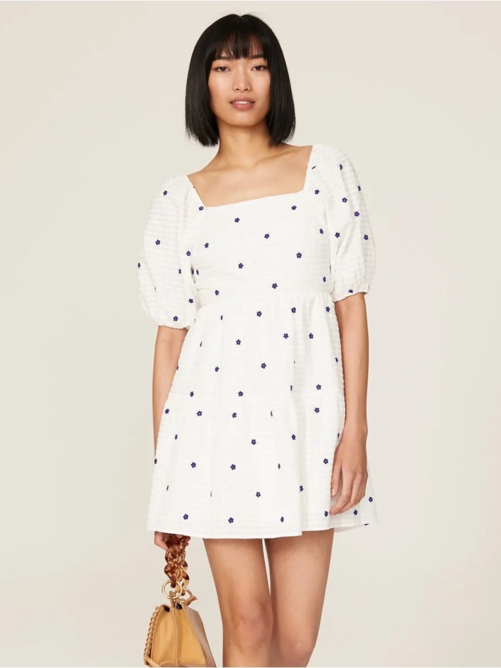 RAILS Selene Dress in White / Navy Daisies - L